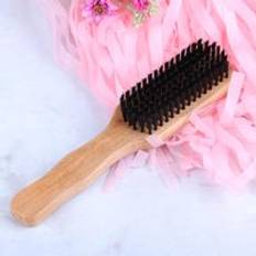 1pc kudds hår kam hårborste träskaft vildsvin borst hår borste fluffiga kammar frisör hår styling frisör styling verktyg