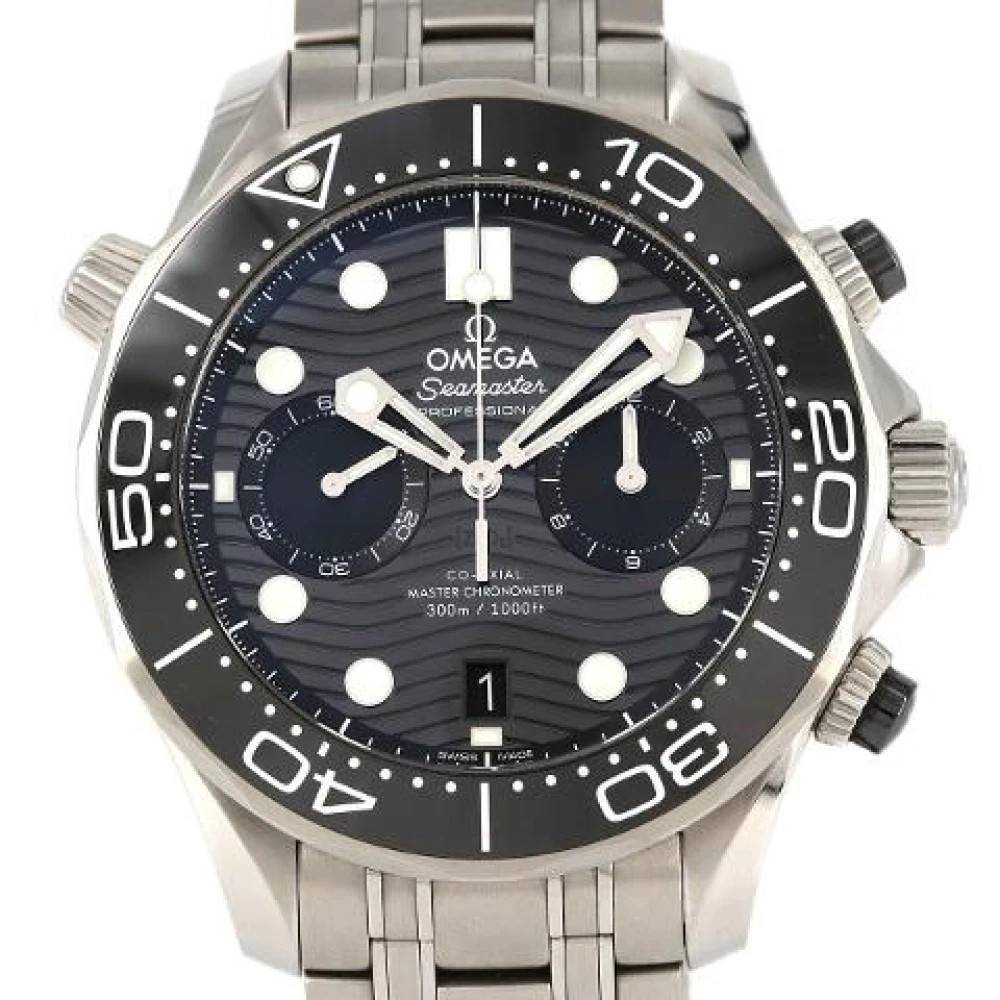 Omega Vintage, Vintage , Herr, ONE Size, Pre-owned Seamaster Diver 300M Chronograph Klocka i rostfritt stål