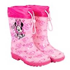 Gummistövlar Mimmi Pigg Rosa Vattentäta - Stövlar Liten Barn Disney Minnie Mouse PVC Material - Regnstövlar Flicka med Anti-slip Yttersula och Drasko - 5 Storlek PERLETTI (22/23 EU, Rosa Fuchsia, numeric_22)