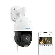 Reolink 4K 8MP UHD PTZ utomhus säkerhetskamera PoE med 5X 3D optisk zoom, autospårning, färg nattvision, smart person/fordon/djurdetektering, tvåvägs ljud, 24/7 inspelning, RLC-823S1