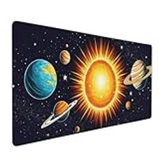 Musmatta utökad stor musmatta 120 x 60 x 0,3 cm spelmusmatta, solplanet skrivbordsmatta, musmatta vattentät mjuk duk XXL musmatta med halkfri gummibas – används med alla mustyper Y-3541