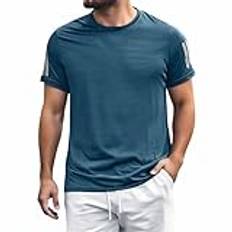 Sportskjorta för män kortärmad andas snabb fritidsskjorta Activewear torr sommar lös gym t-shirt med rund hals 2025, Grön, 3XL