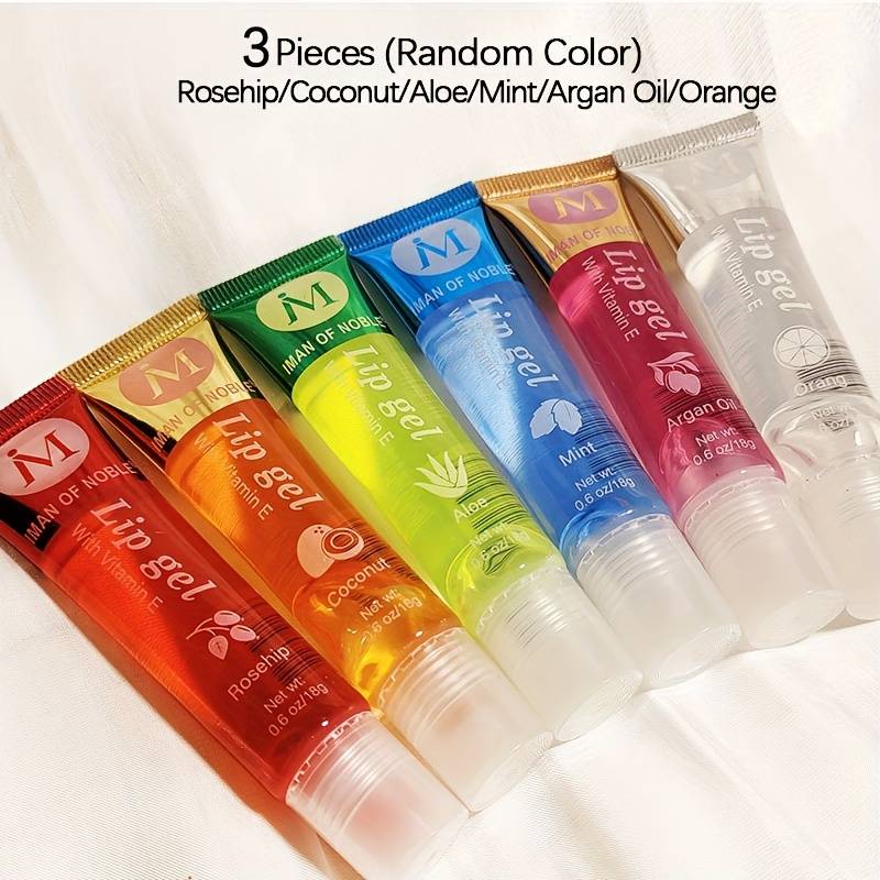 TEMU 3pcs Hydrating Lip Gel, Tinted Lip Glossy For A High-shine Finish, Sheer Non Stick Moisturizing Transparent Lip Gloss, Clear Lip Oil - Random Color (contain Plant Squalane)