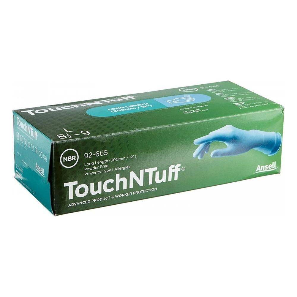 Ansell Touch & Tuff 92-670 blå nitril u/p - Blå / Str. 7 / Small | Handsker | AQL 1.5 | EN ISO 21420