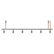RUBN Long John Pendel 6 Spots (220 cm) Steel