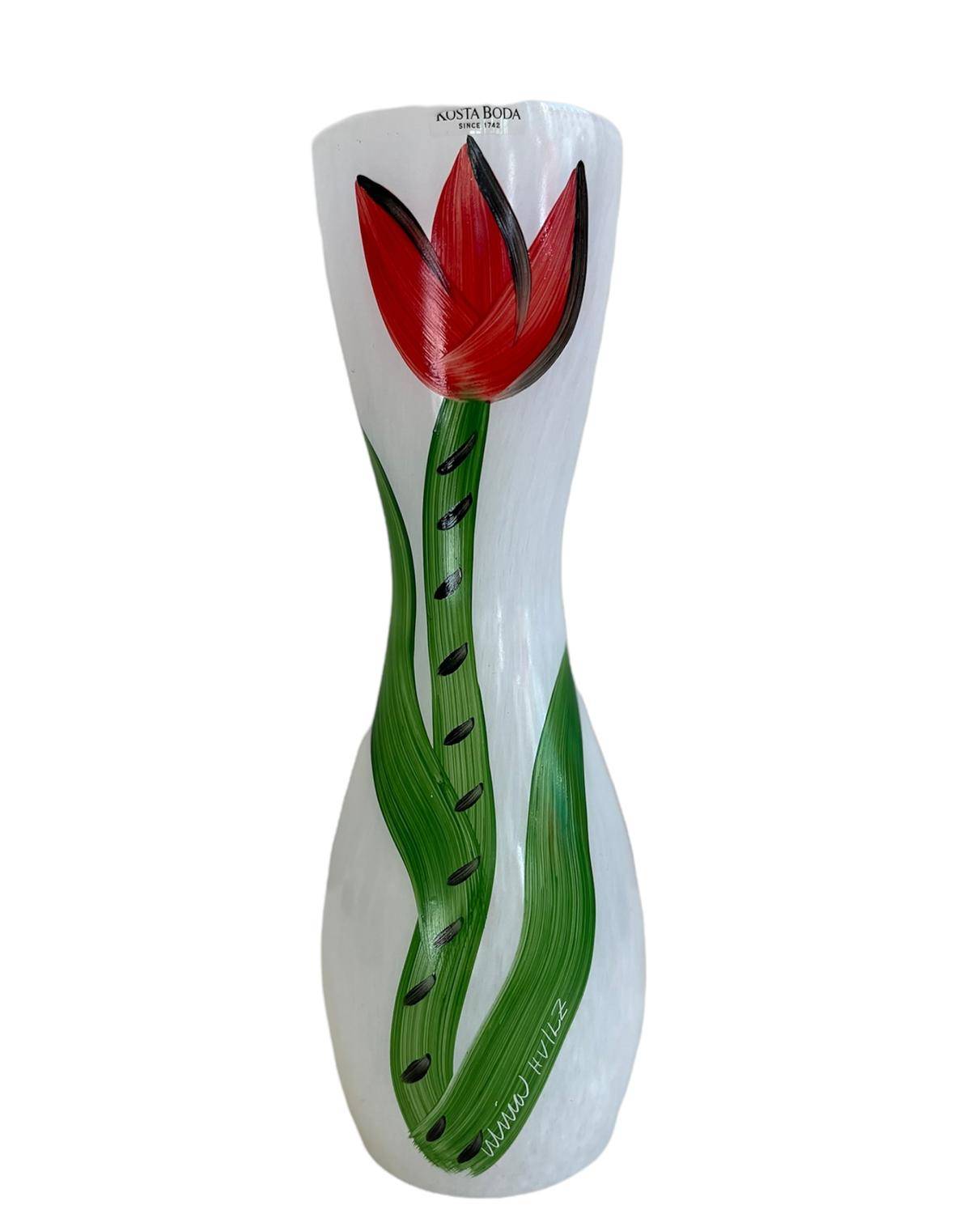 Kosta Boda - Tulipa - Vas- Röd Ros Design Ulrica Hydman Vallien