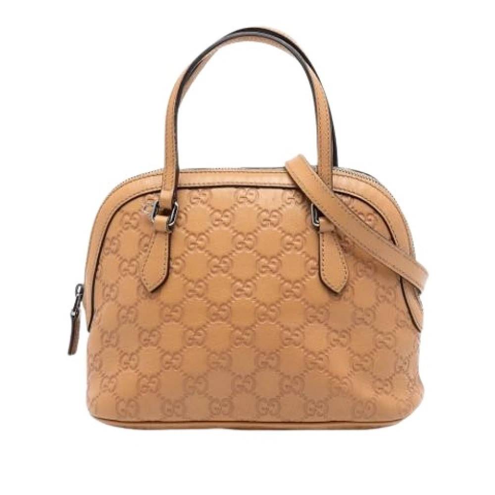Gucci Vintage Pre-owned Satchel - Vintage - Dame - Beige - ONE SIZE - Læder