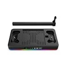 Kylfläktsbas för Xbox-serien X/S, värd multifunktionell laddningsdocka RGB hörlurskrok för Xbox-serien X/S (svart)