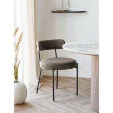 House Nordic – Badalona Spisebordsstol, brun bouclé m. sorte ben, sæt af 2 stk.