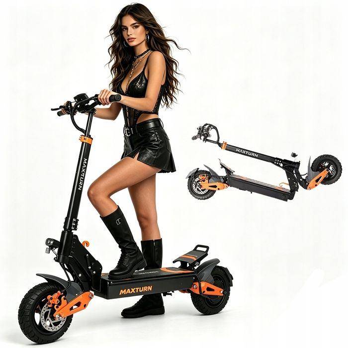 MAXTURN X1 - Hopfällbar elscooter - 1200w motor - 48V 15.6Ah batteri - 50km räckvidd. Max 45 km/h - 10 E Hjul