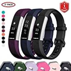 FunBand Armband för Fitbit Alta HR och Fitbit Alta, mjukt silikonband, justerbar sporttillbehör, för Fitbit Alta HR och Fitbit Alta (3-pack)