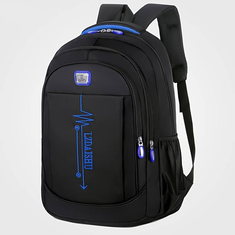 Leisure School Bag Male Canvas Easy Backpack Male Korean Version Backpack Large Capacity Middle School Student School Bag Computer Travel Bag [random Pull Head ]