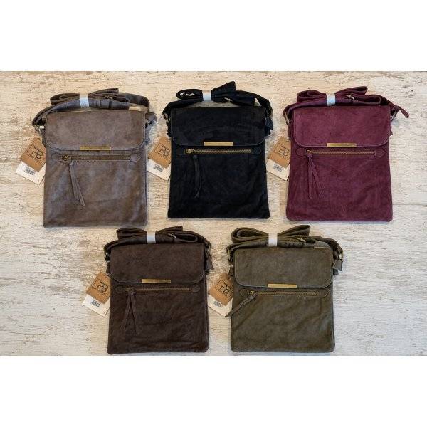 Milano Crossbody i syntetisk ruskind – Elegant skuldertaske