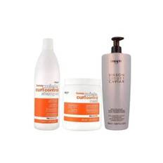 3 Produkter PROMASTER Curl Control pakke Shampoo1000ml og Mask 1000ml Caviar conditinor