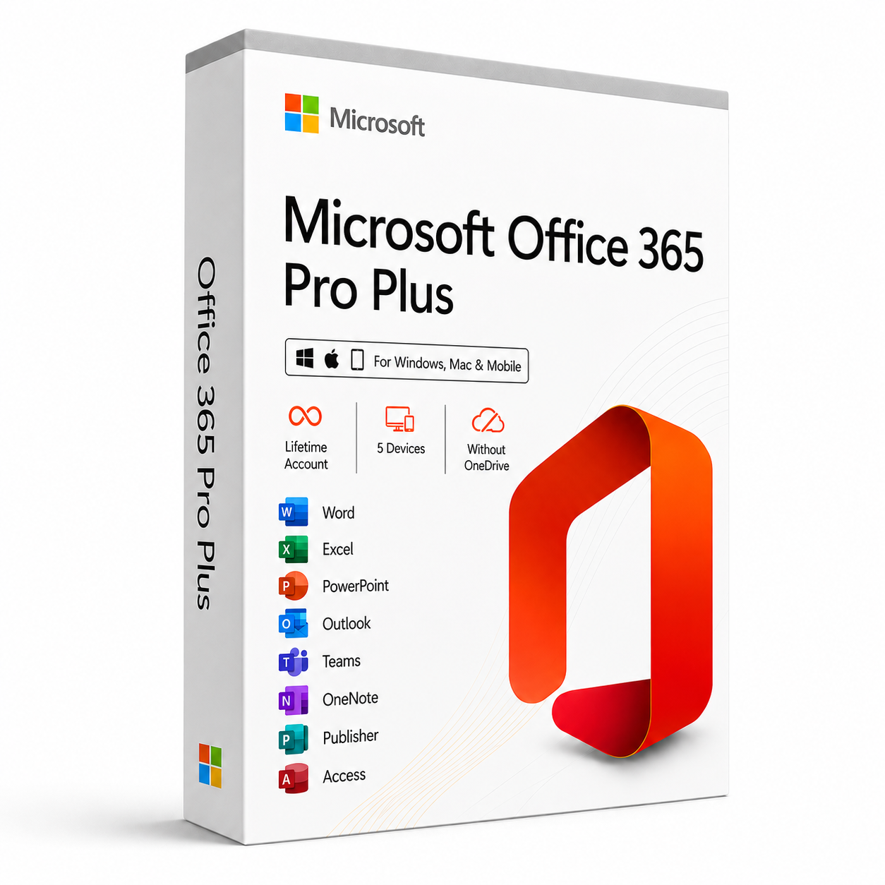 Microsoft 365 Apps | Account access | 12 months | up to 5 devices | without OneDrive
