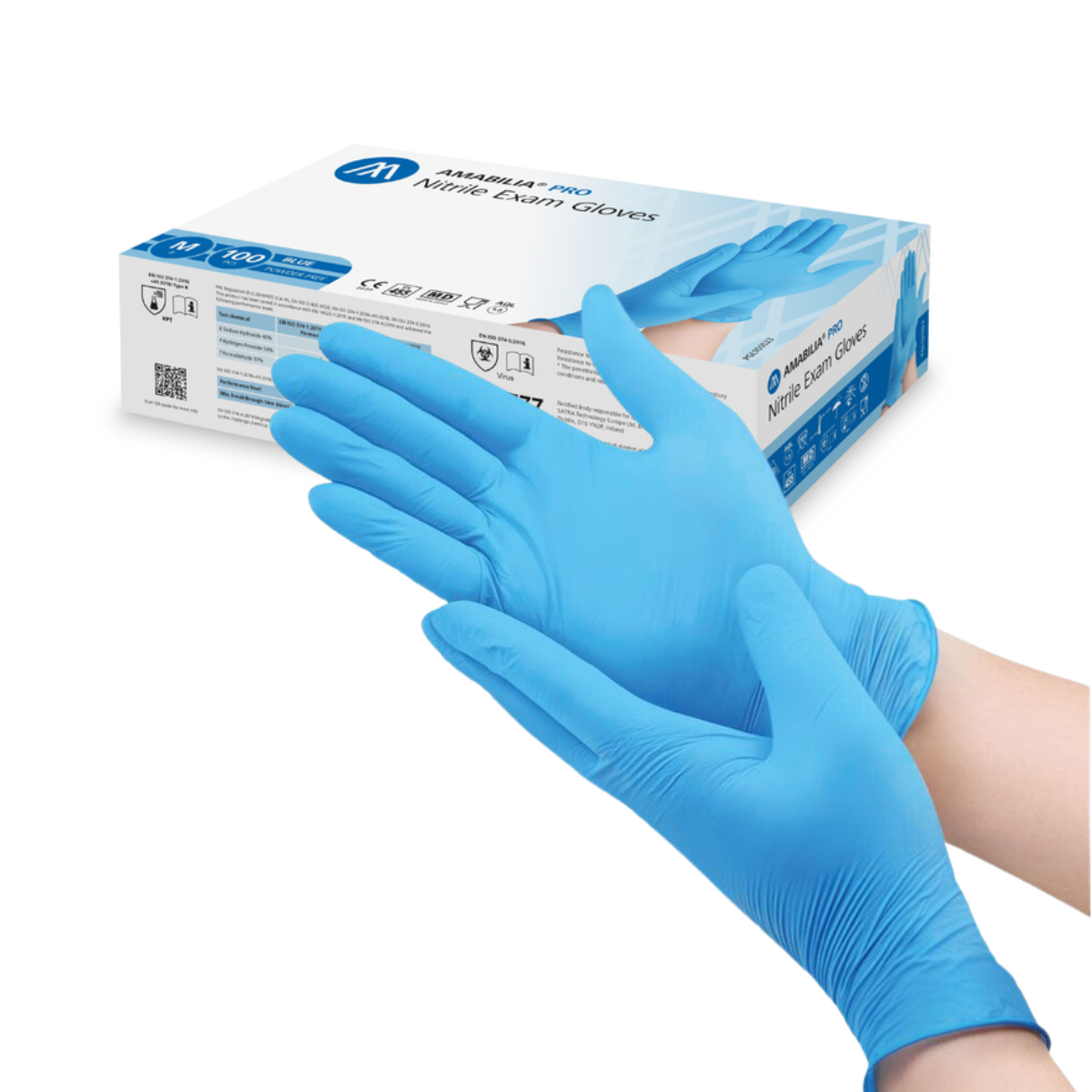 Nitrilhandskar (XL) blå Amabilia® 100/fp