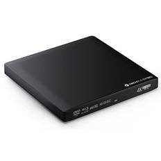 techPulse120 Externes UHD 4k 3D M-Disc BDXL USB 3.0 USB-C Laufwerk Blu-ray Brenner Burner Superdrive Slim BD DVD CD Ultra für Computer Notebook Ultrabook Windows Mac OS Apple iMAC Aluminium Schwarz