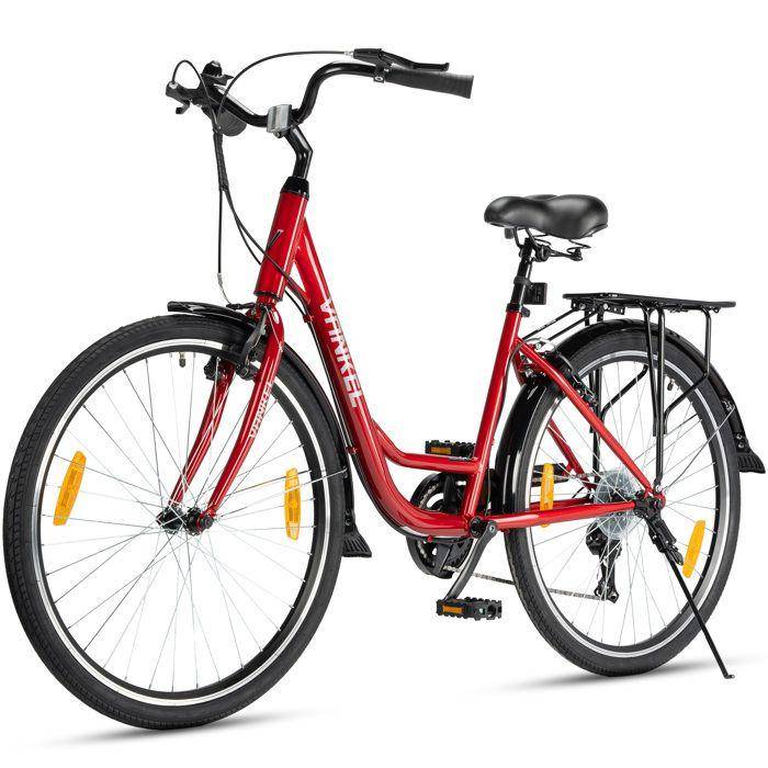Stadscykel 26  VANKEL från 14 år (160-185cm), Hollandsk Cykel Robust Stålram, 7 Växlar, för Dam Man