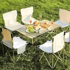 1 st bärbart multifunktionellt hopfällbart bord och stolsset för utomhusbruk, för camping, picknick, grill, lätt och hopfällbar, lämplig för balkong, - Multifärgad (Multi-size)