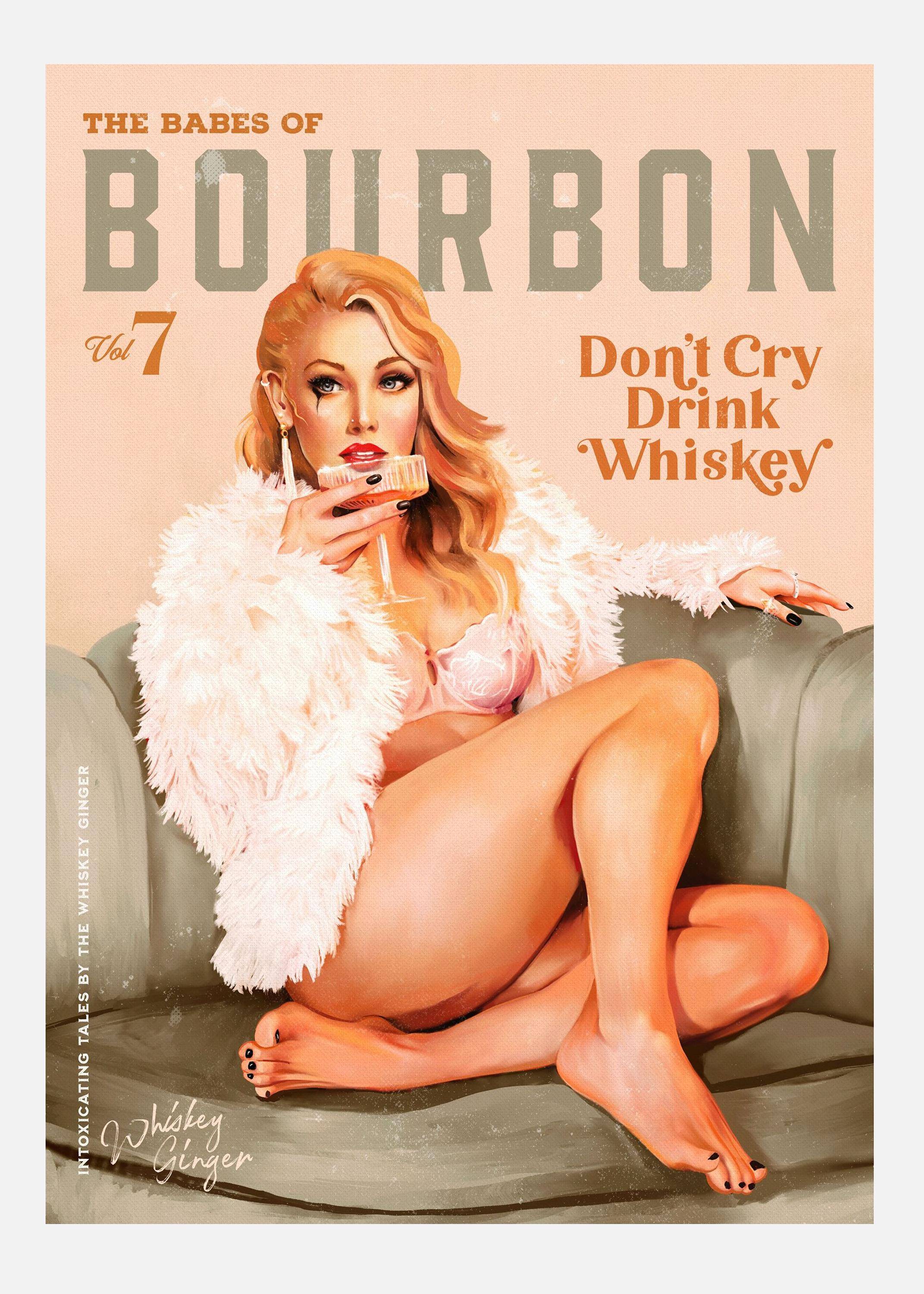 Babes Of Bourbon Vol 7 Sexy Vintage Whiskey Pinup Girl Canvastavla (70x100 cm)
