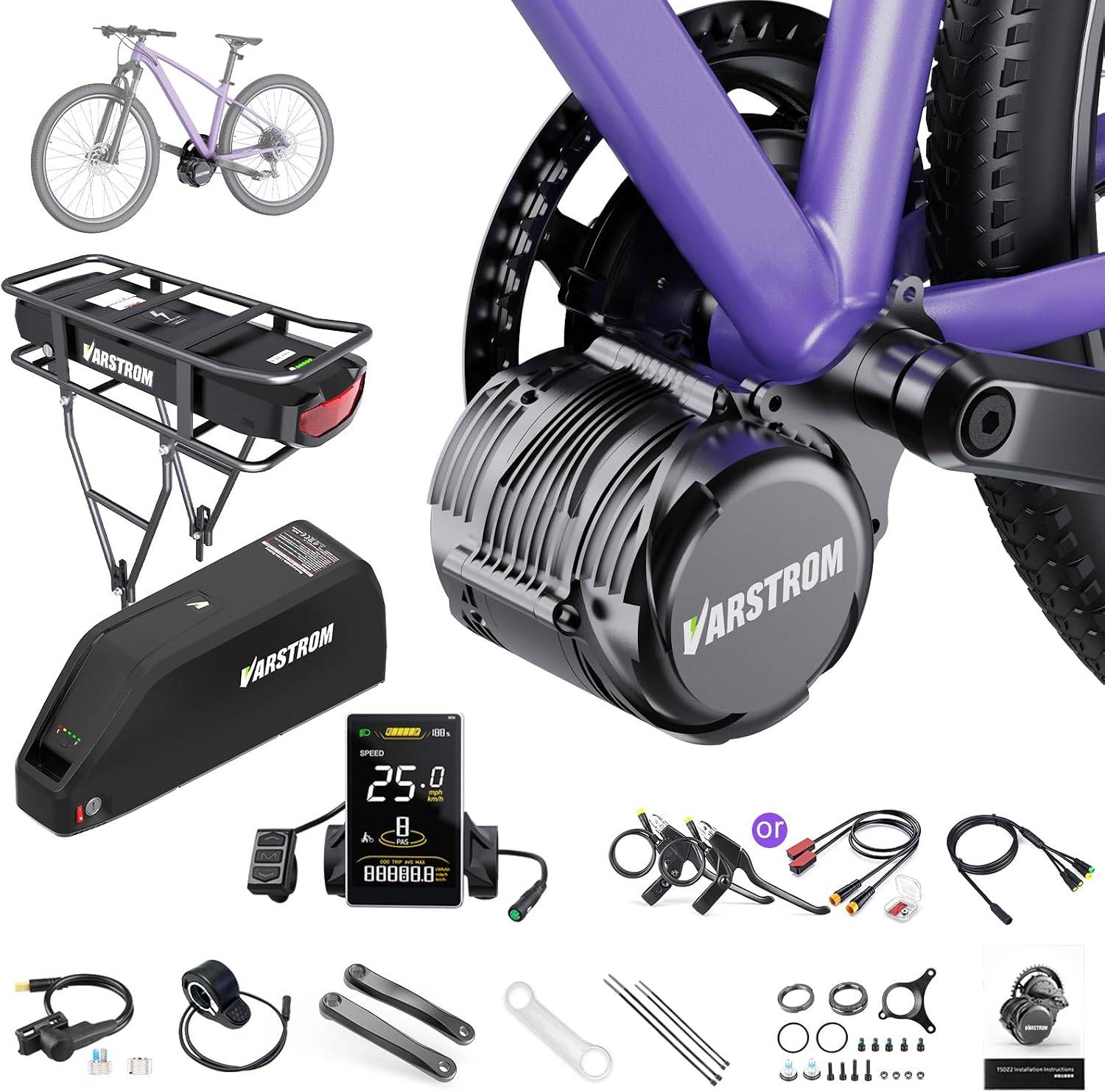 Tongsheng TSDZ8 750W TSDZ2B 250W 500W TSDZ16 1000W Motor Kit Mid Drive Torque Sensor e bike kits Conversion Engine Electric Bike