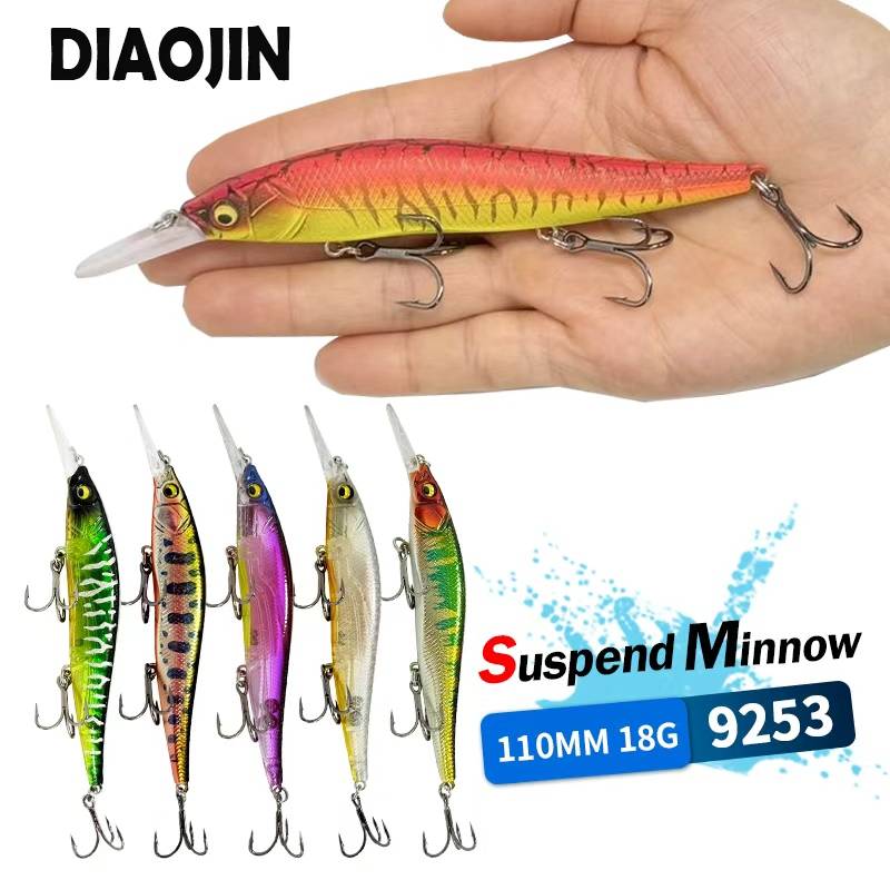 Suspending Minnow 110mm 18g Professional Wobbler Fishing Lures Long Casting Artificial Bait Sinking Bass Pike Jerkbait Equipment