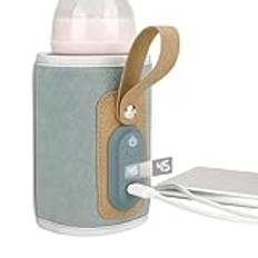 Flaskvärmare – mjölkvärmare för baby, reseflaskvärmare | Mjölkflaska värmare, USB-isolerad flaskvärmare, bärbar flaskvärmare, bärbar flaskvärmare för hem, bil, Ljusblå 2, 説明を参照してください, Modern