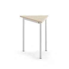 Bord SONITUS TRIANGEL, 700x600x720 mm, stativ vitt, ljuddämpande linoleum, beige