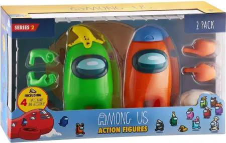 Among Us Action Figure Series 2 Grön & Orange Crewmate 17cm 2-Pack