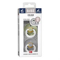 BIBS - Bibs Colour 2 pak - Str. 2 (6-12 MDR), Sage NIGHT/Cloud NIGHT