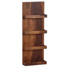 Rootz væghylde 30x80x10 cm massiv sheesham træ hængende hylde moderne svævende - Stor design svævende hylde - Hylde Hængende Stue - bogreol væg