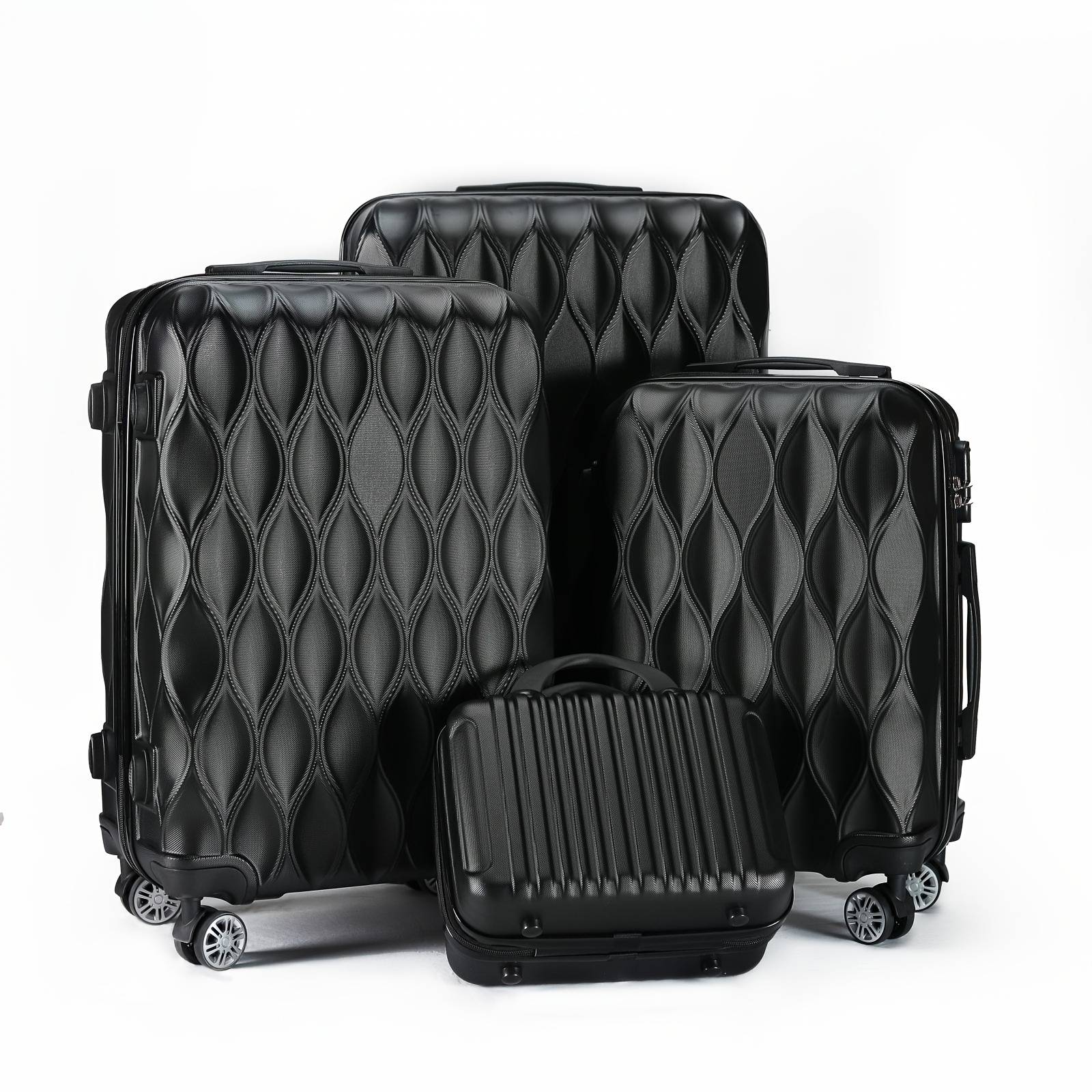 A Set Of 2 Or 4pcs Of Abs Luggage Featuring Leaf , Hard Case, Silent Rotating Wheels, Suitable For Short- And Long- Travel, Business Purposes, Personal Use, Or As A Perfect Gift .
