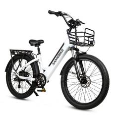 Samebike RSA01 500W 26" Electric Trekking Bike 14Ah City E-bike - White