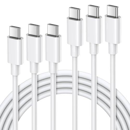 Quntis USB-C till USB-C-kabel, 3-pack, 1 m, 60 W PD 3.0-snabbladdningskabel, USB-C-laddningskabel, typ C-kabel för iPhone 15 Plus Pro Max, MacBook Pro Air, iPad Pro Air, Samsung Galaxy S23/S22/S21,