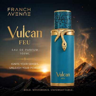 French Avenue Vulcan Feu 100ML Eau De Parfum för män, lyxig arabisk träig och fräsch långvarig parfym