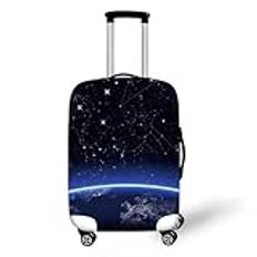 Elastisk repfri bagageskyddskåpa dragkedja passar för 46 – 81 cm väska resväska överdrag vagnöverdrag resetillbehör 3D galaxer universum planeter tryck, Mönster 1, S (18"-21" luggage)