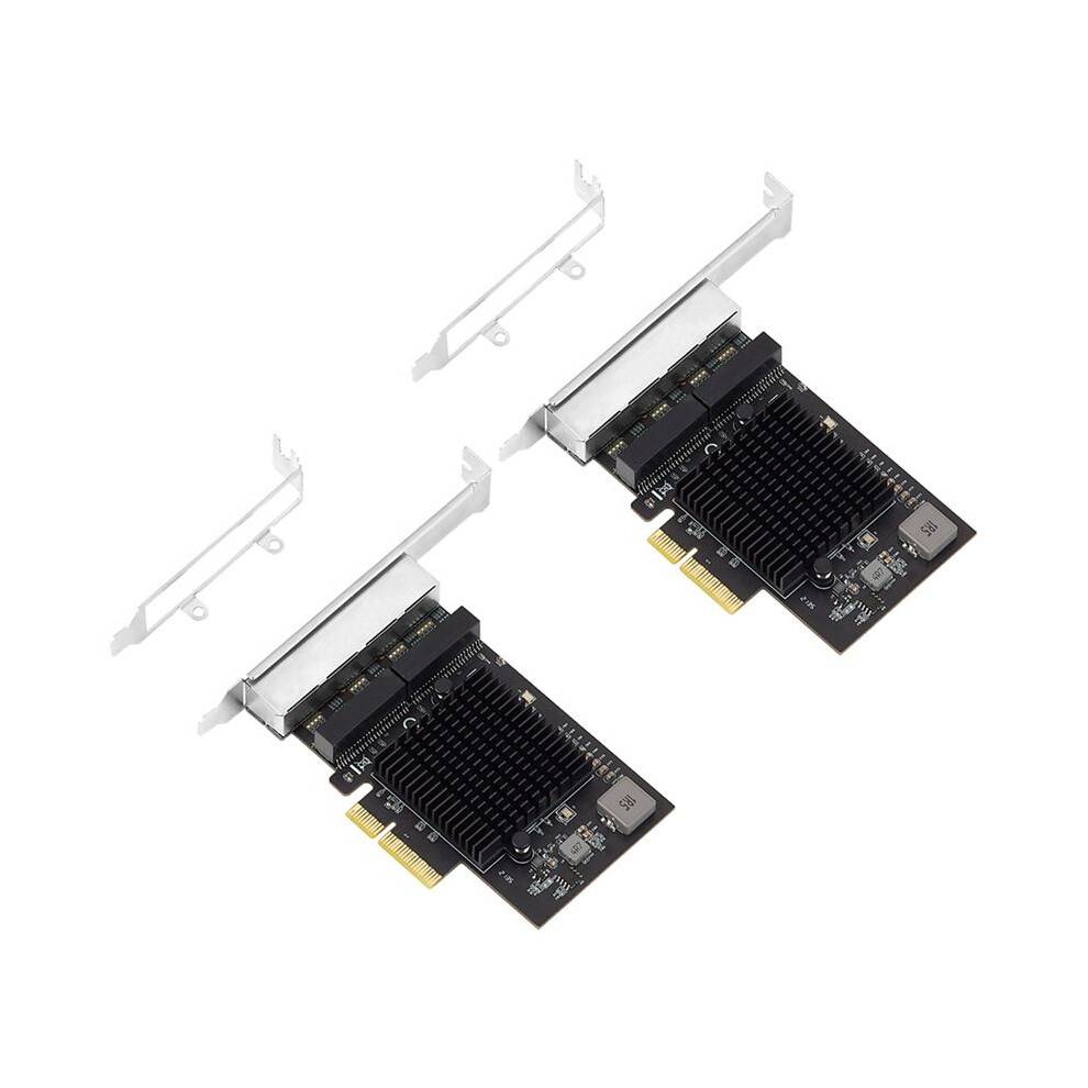2X IOCREST 2.5G 4 Port PCIe RJ45 Lan 10/100/1000/ 2500Mbps RTL8125B Chip Quad Server 2.5 Gigabit Ethernet Wired Game NIC