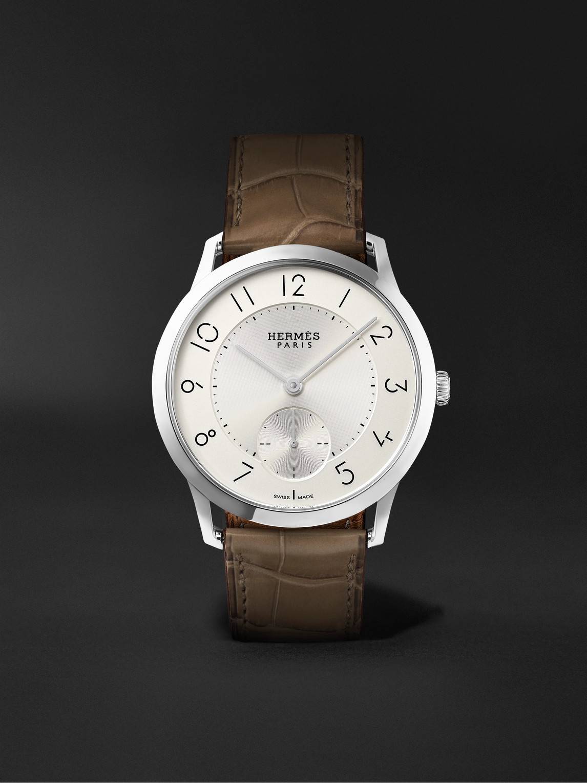Hermès Timepieces - Slim d'Hermès Acier Automatic 39.5mm Stainless Steel and Alligator Watch, Ref. No. W045266WW00 - Men - White