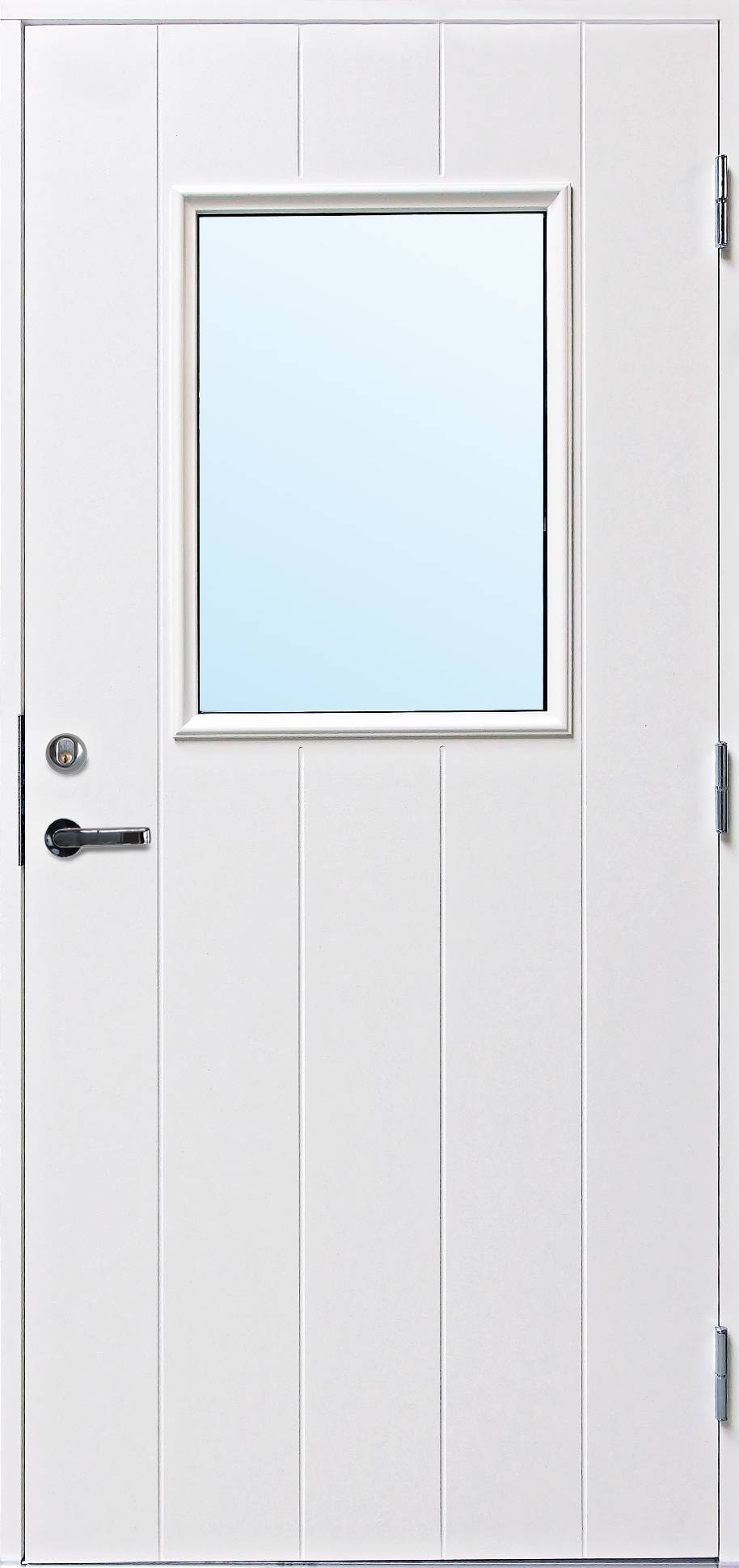 Ytterdörr Christina - med glas 9x19 Vänsterhängd Klarglas Vit NCS S0502-Y