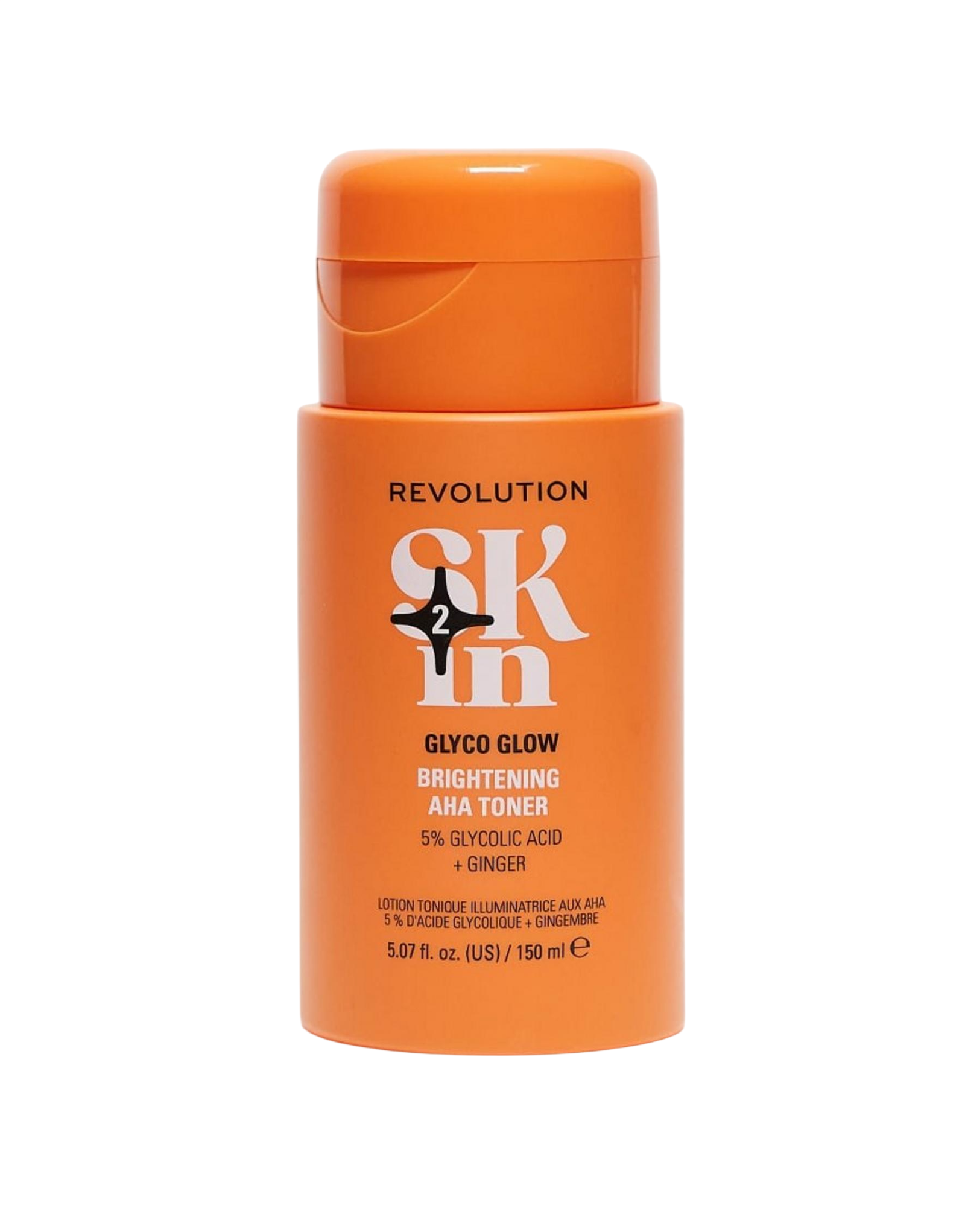Revolution skincare Glyco Glow, 5% acido glicolico e zenzero, lozione tonica illuminante, per il viso, 150 ml