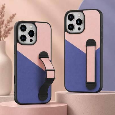 1 st mobilskal med handledsband kompatibelt med Apple-smartphone, ultrapraktiskt Apple 17-mobilskal med utfällbart ställ, moderiktigt Apple 17 Pro Max - Rosa (Multi-size)