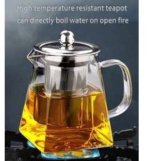 1 st tekanna i glas, blommig tekanna för hemmet, värmetålig vattenkokare med hög temperatur och filter - transparent (500ml,750 ml,950 ml,350 ml)