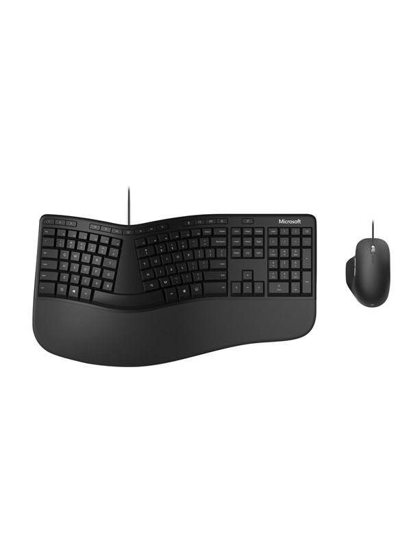 Microsoft Ergonomic Desktop - Tastatur & Mus set - Nordisk - Svart