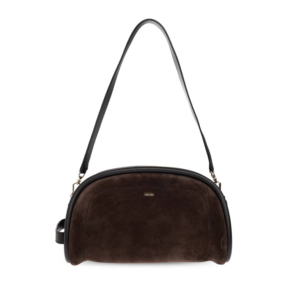 Max Mara Ruskind Skuldertaske Med Logo - Tasker - Dame - Brun - ONE SIZE - Uld