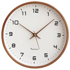 Wall Wooden Wall Scandinavian Large Easy to Continuous Second Analog Living Modern Home Holiday Gift Dark Wooden Clock, Stylish, Cute, Frame, Quiet,