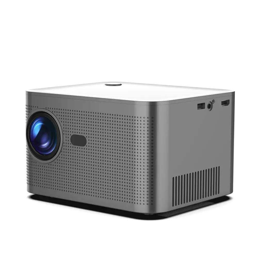 HY350 580 Hemmabioprojektor ANSI Bärbar projektor Android11 4K 1920*1080P Wifi 6 Röststyrning Electronic Focus BT5.0 witch AU Plug grå färg