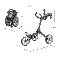 CaddyTek CaddyLite Compact - Golfvogn med 3 hjul - Dark Grey