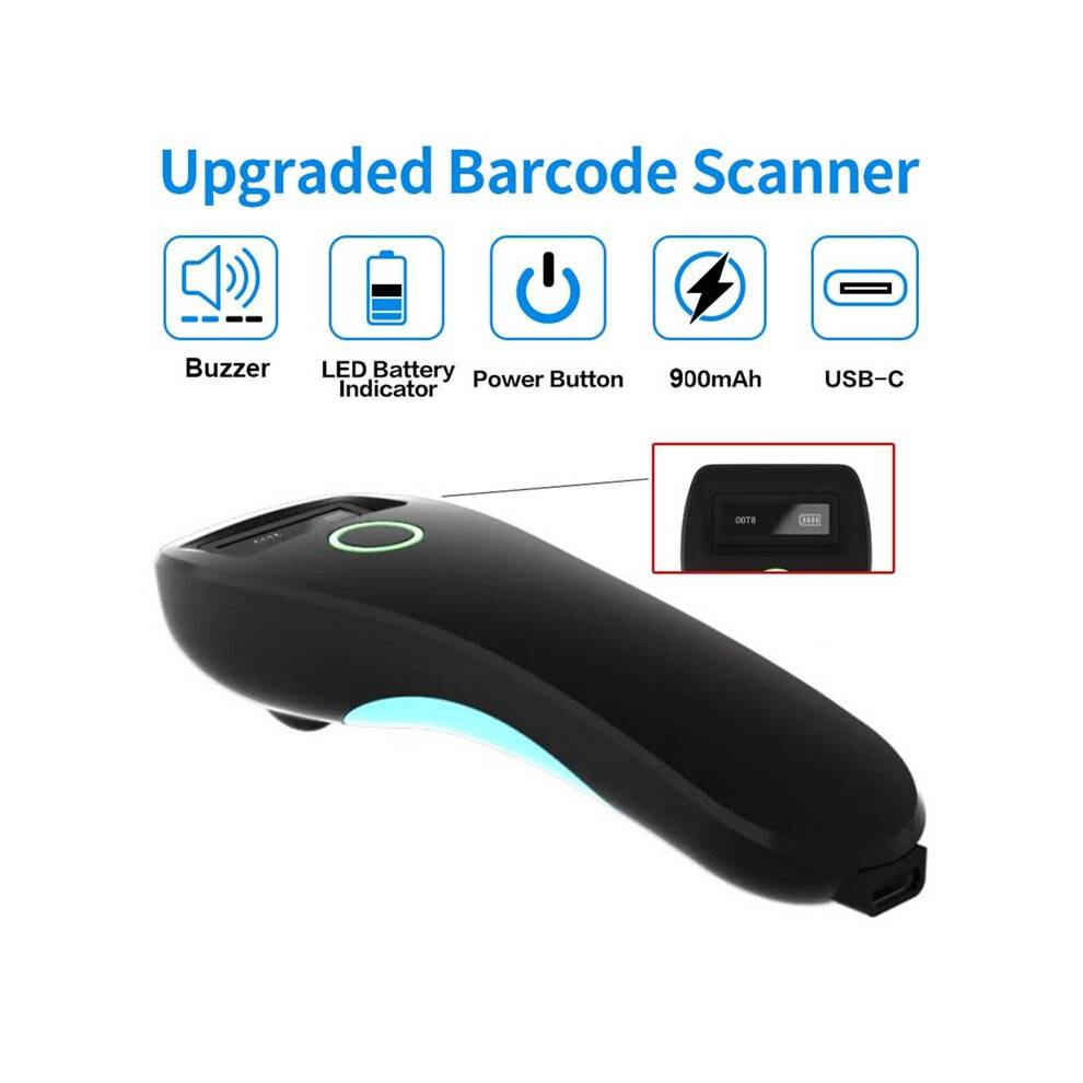 C70 Handheld Portable Express Scanner Wireless Barcode Scanner, Handheld Portable Pocket Reader White
