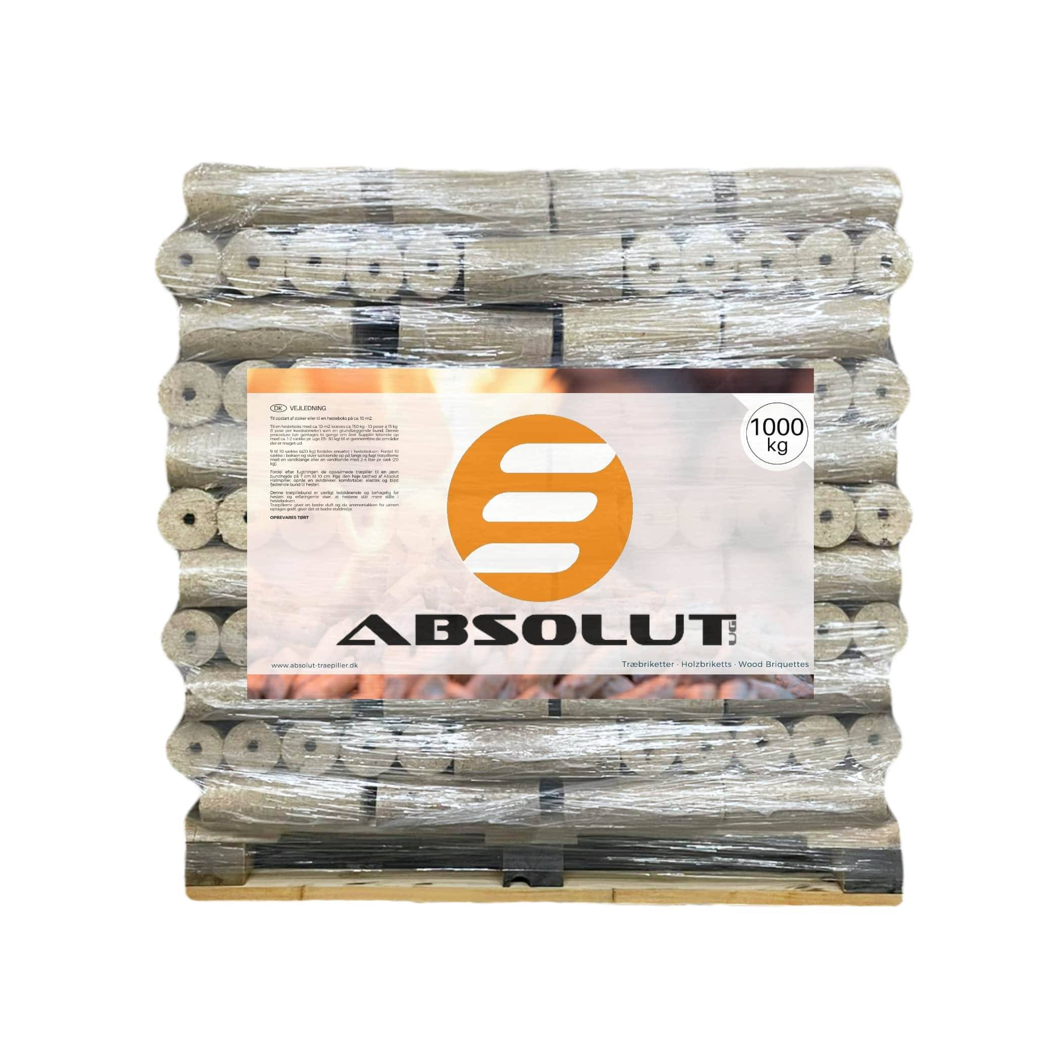 Absolut Træbriketter Nestro Rondo 1 palle (960 kg).