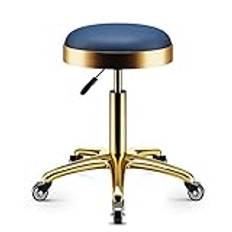 Höjdjusterbar rullpall med hjul, rund kraftig hydraulisk pall, vridbar salongspallstol för massage spa Köksbar kontor, F,56cm